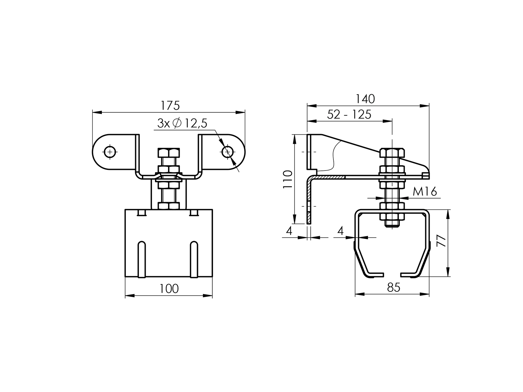 Wieszak ścienny do szyny