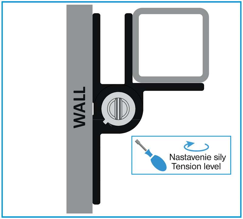 Zawias sprężynowy wahadłowy Aluminium, montaż naścienny