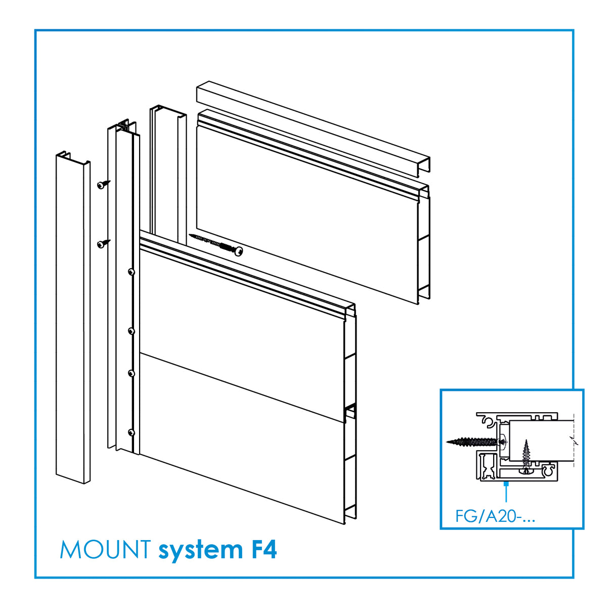Aluminiowa listwa wykończeniowa górna wypełnienia FG/F20