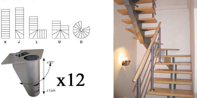 Schody-segment NS240 V 2450-2230mm, set 12x segmen