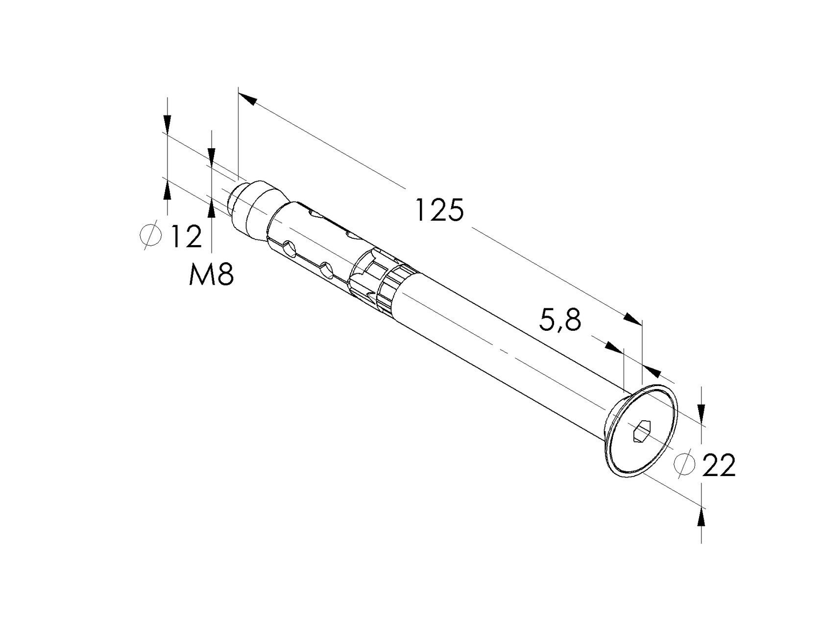 Kotwa do dużych obciążeń z wkrętem z łbem stożkowym