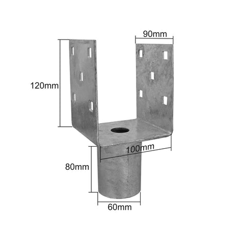 Nadstavec na zemnú skrutku Zn "U" 100x90x120x60mm
