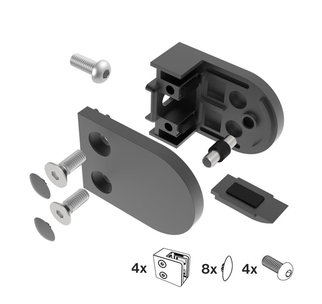 Uchwyt wypelni szkła obły na płasko