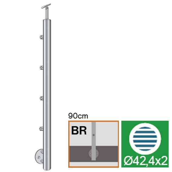 Słupek nierdzewny mocowanie boczne
