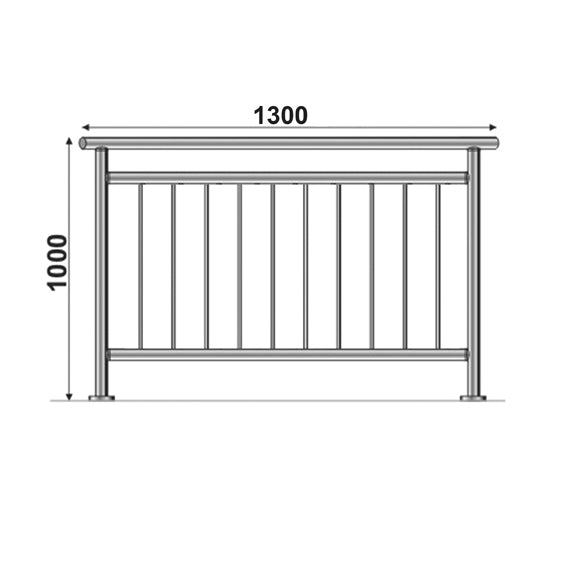 Balustrada nierdzewna pionowa VR AISI304, D42,4/d1