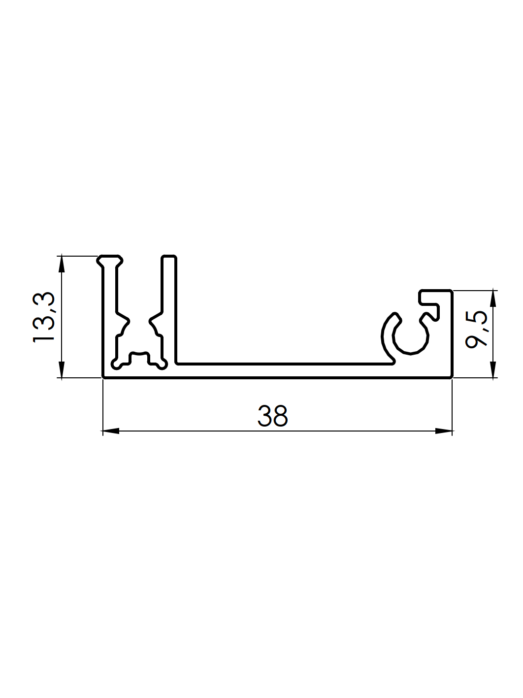 Aluminiowy adapter ogrodzeniowy do wypełnień - listwa maskująca 1500mm