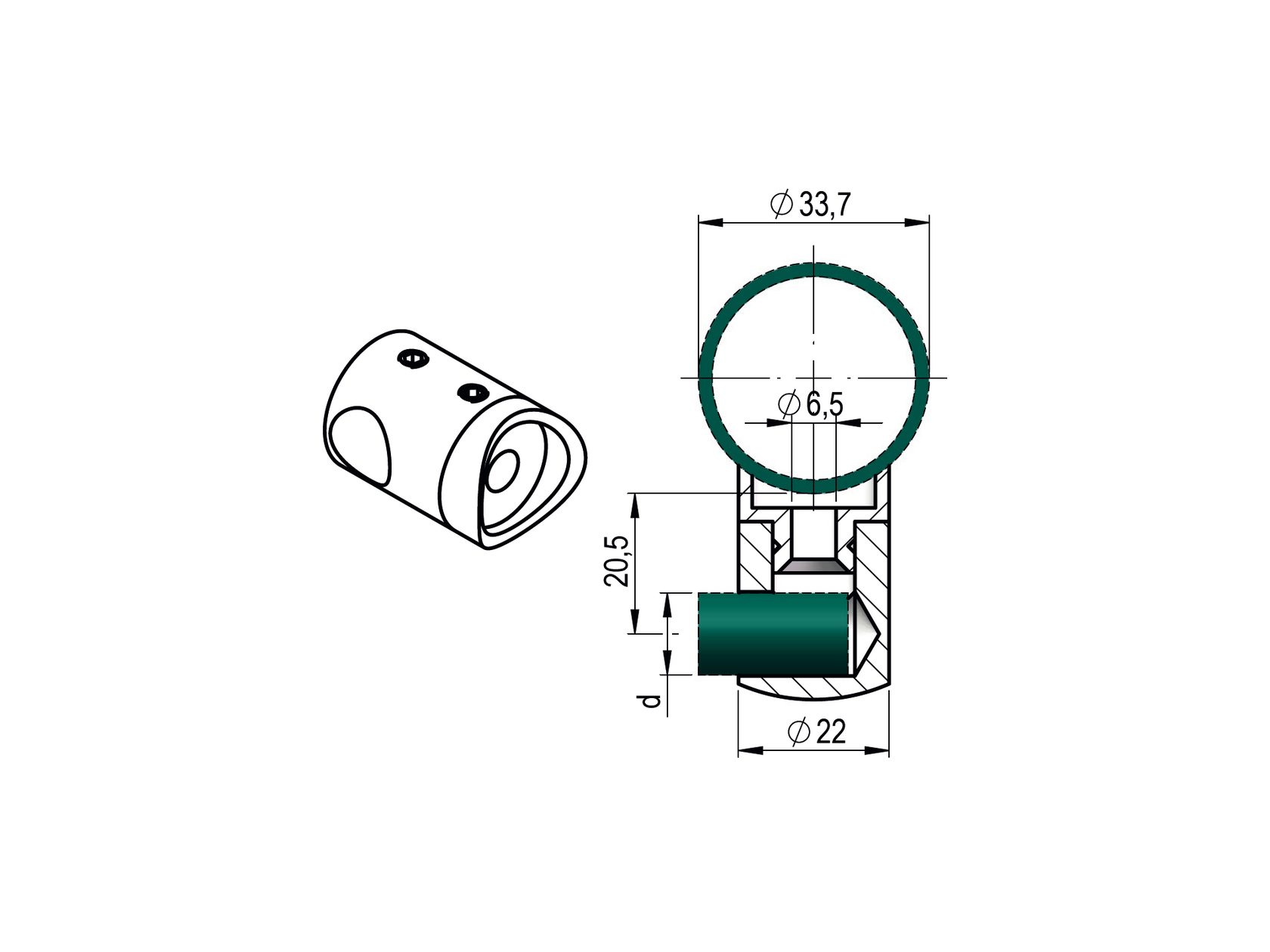 Stal nierdz-Uchwyt końcowy-lewy