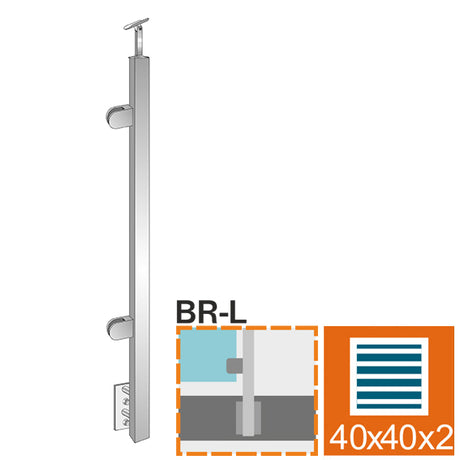 Słupek boczny 40x40x2 AISI 304