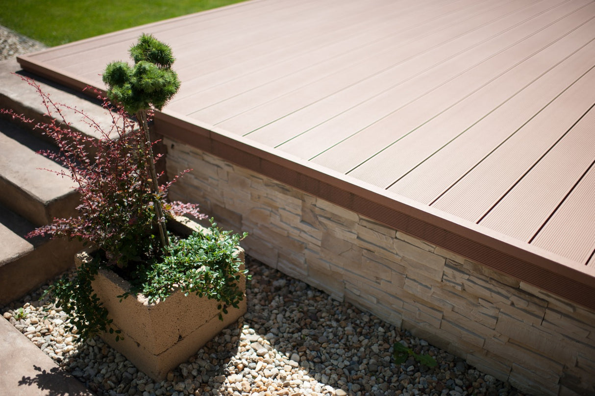 WPC podlahová doska 138x23x4000mm, Sivá/Svetlosivá