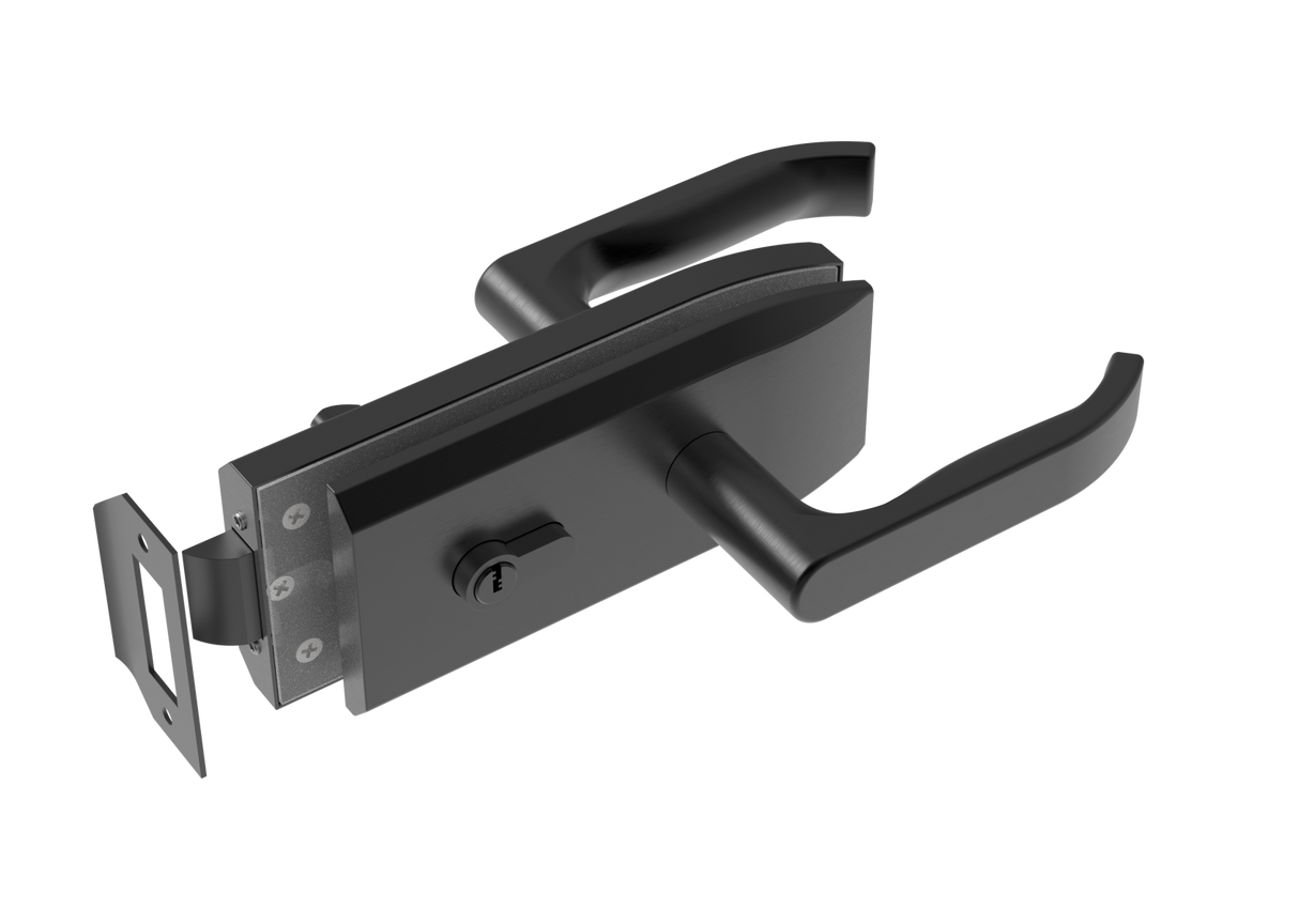 zamek centralny inox, glass t 8,10,12mm BLACK