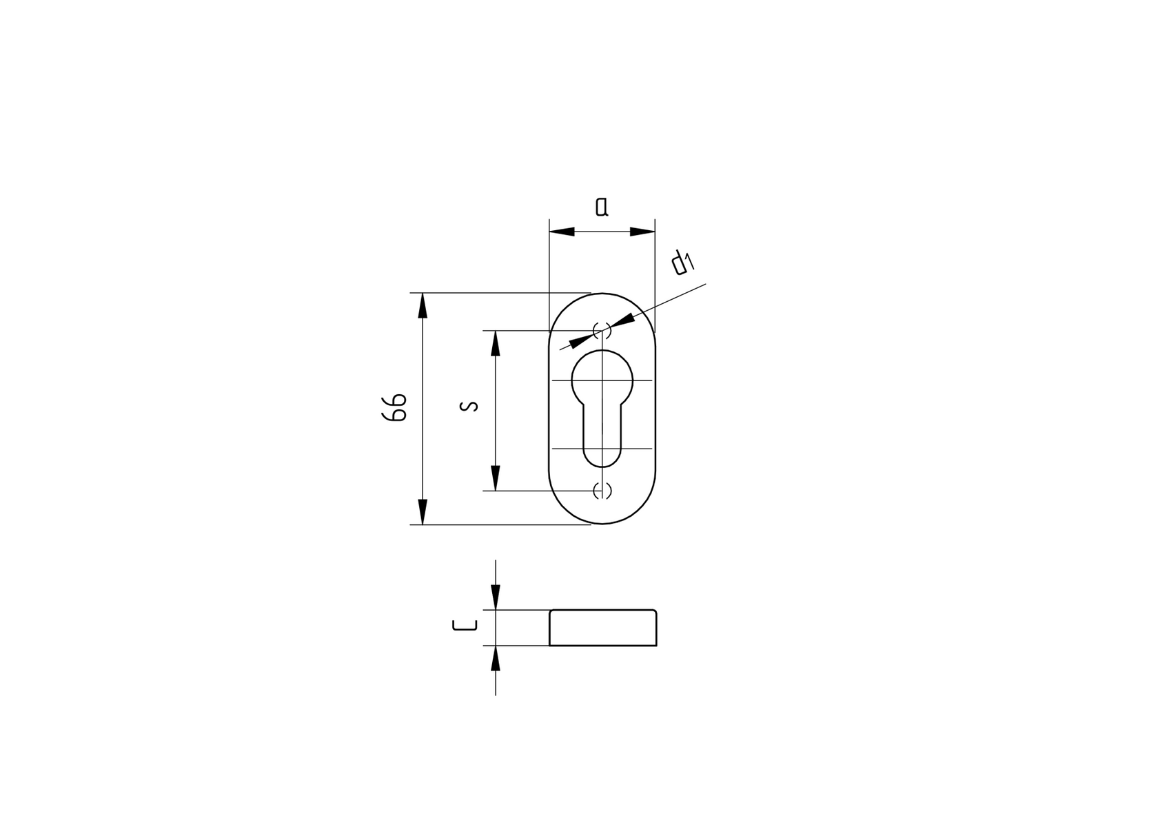 Szyld zamku 67x31, PVC