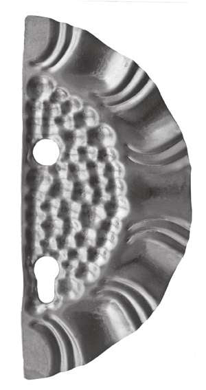 Szyld zdobiony z otworami 265x125, t1,2, d19, 85mm