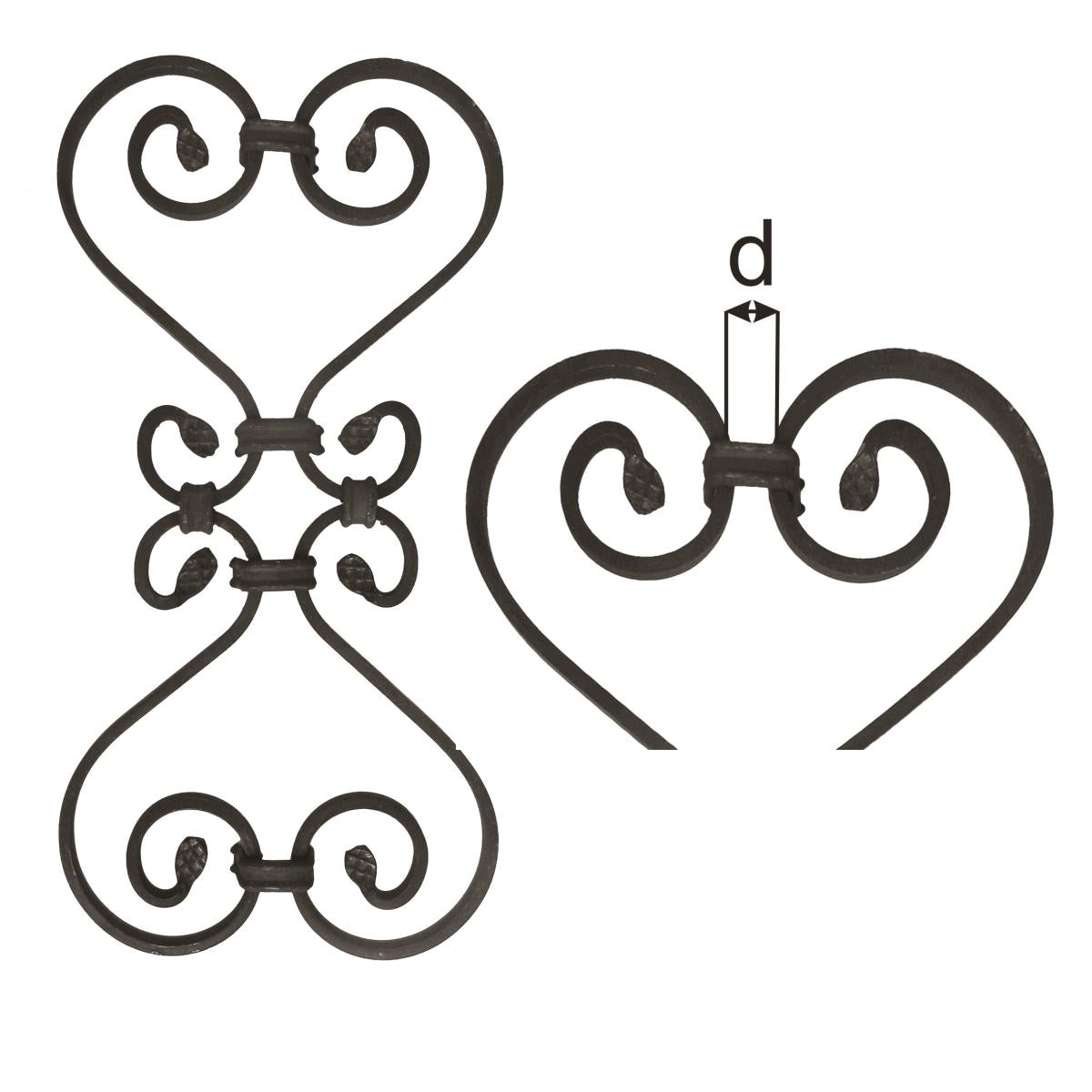 Rozeta 410x200, 12x6, d12x12mm