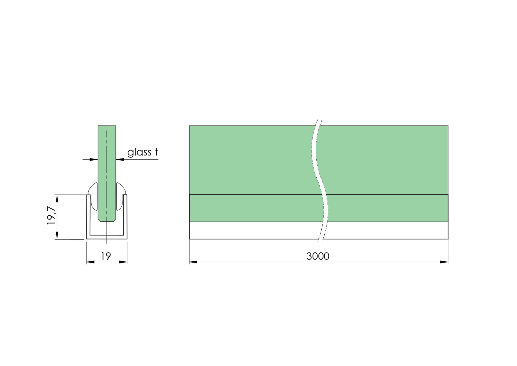 Profil aluminiowy U AL 20x20x2mm