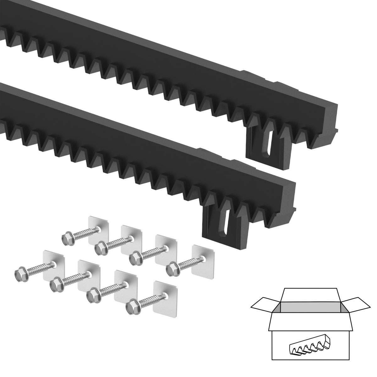Listwa Zębata, max 300kg PVC+Fe,light,27x20mm,L 1+1m,