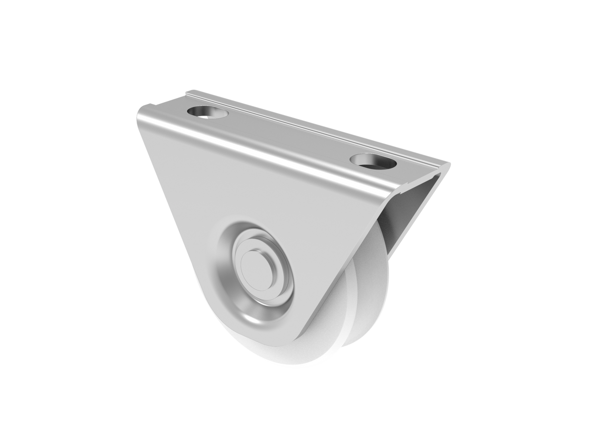 Koło do bram przesuwnych z rowkiem V, INOX / NYLON, D60