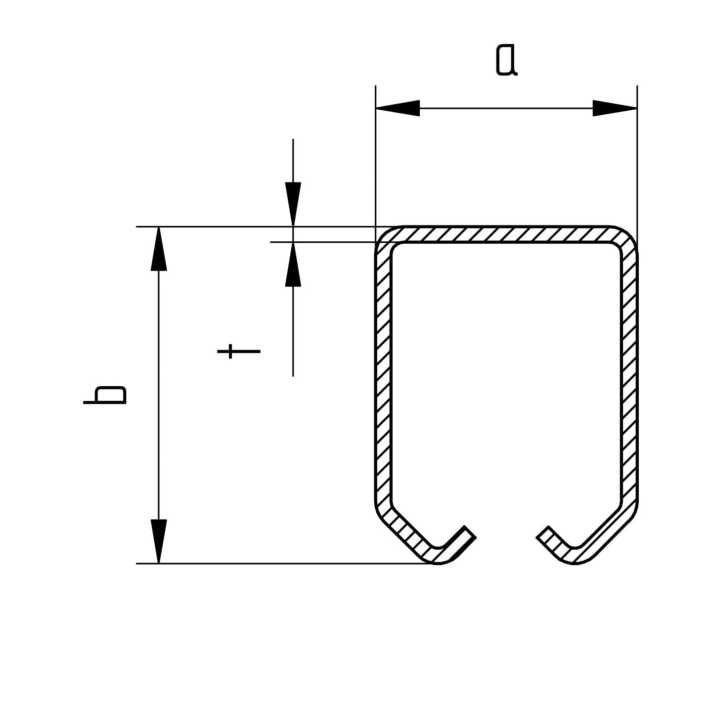 Profil do bramy przesuwnej INOX, 42x54x2,5mm, L3m