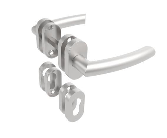 Klamka z szyldem - para AISI 304, K320,