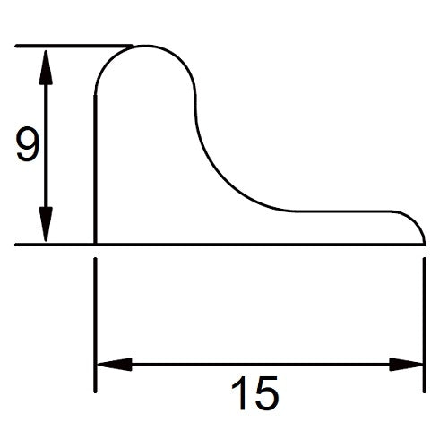 Próg dla prysznica przed bieżącą wodą 9x15mm Black