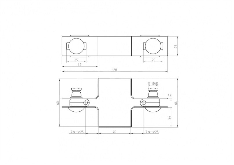 Objímka priebežná na stĺpik ZnPVC 60x40mm antracit