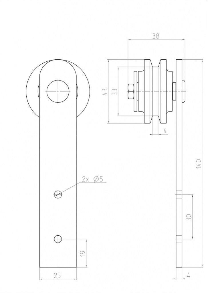 Prowadnica drzwi przesuwnych mini "Hegon"