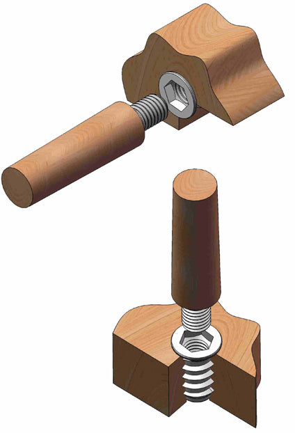 Dwugwint do drewna M10x20mm -Zn