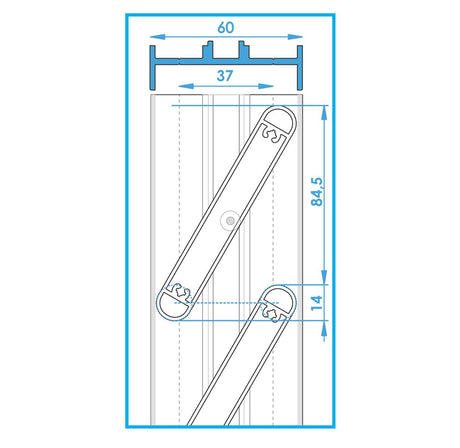 Aluminiowa listwa ogrodzeniowa owalna 14x95-6000mm