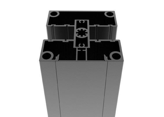 Zestaw aluminiowego słupka 80x80 i osłonki - 1850mm R7016