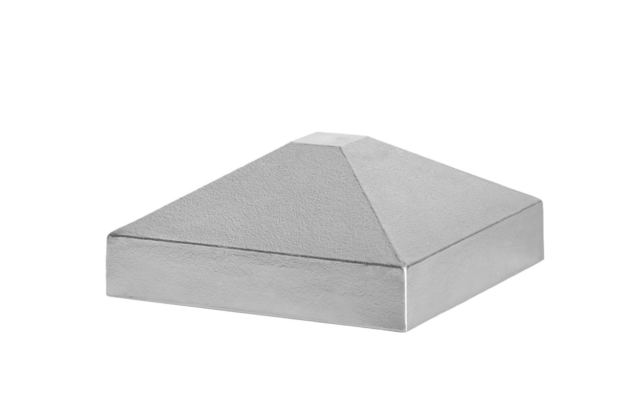 Aluminiowy daszek słupka 100x100 piramida - naturalny