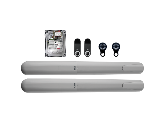 Napęd KEY do bramy dwuskrzydłowej, komplet z fotokomórkami