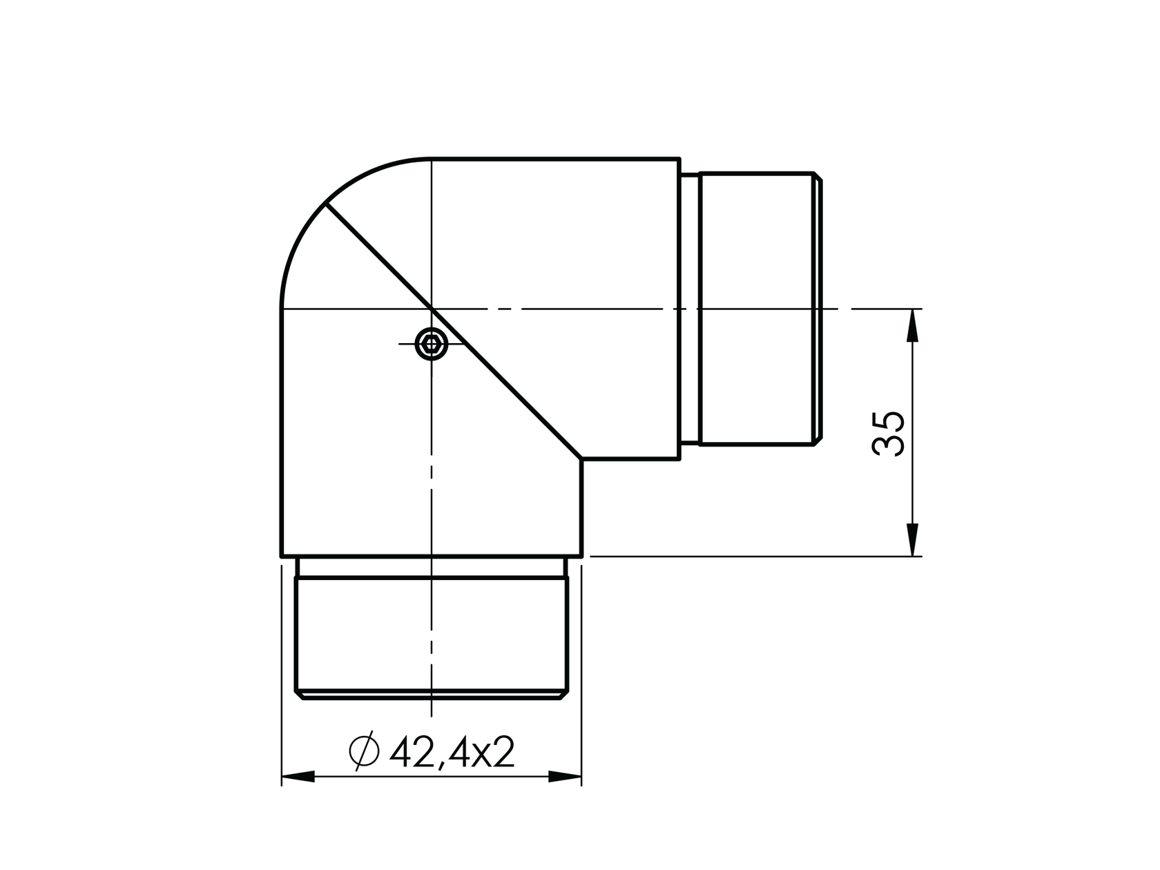 Łącznik balustrady - kolanko skrętne