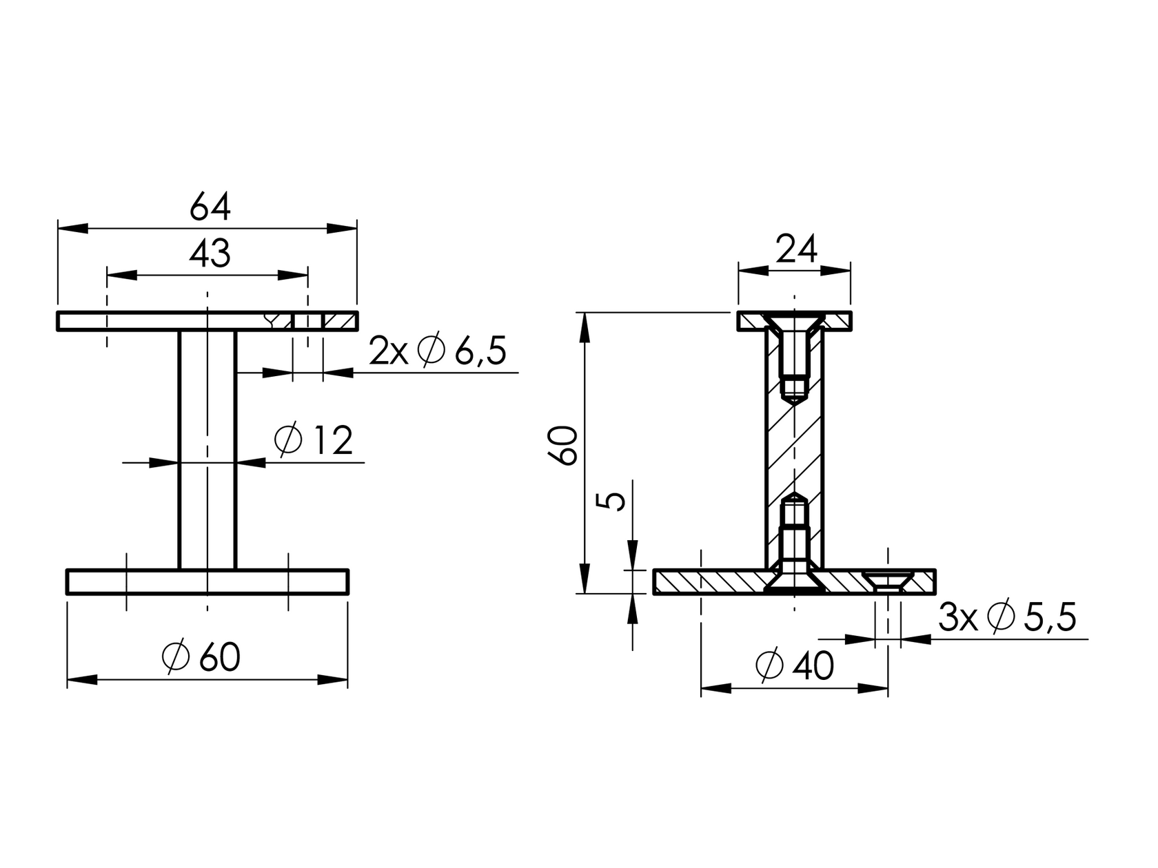 Uchwyt poręczy do murku