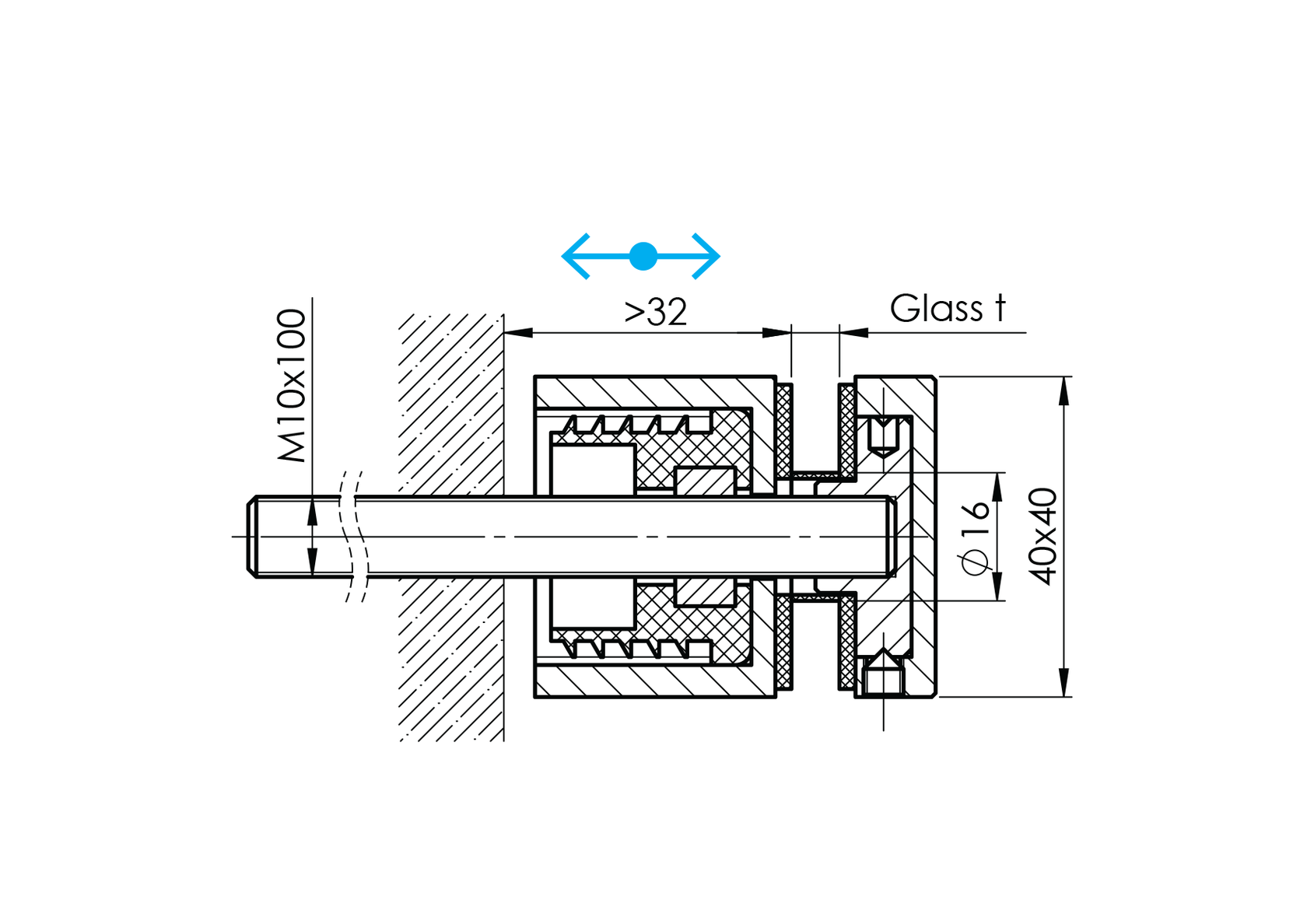Uchwyt szkła płaski