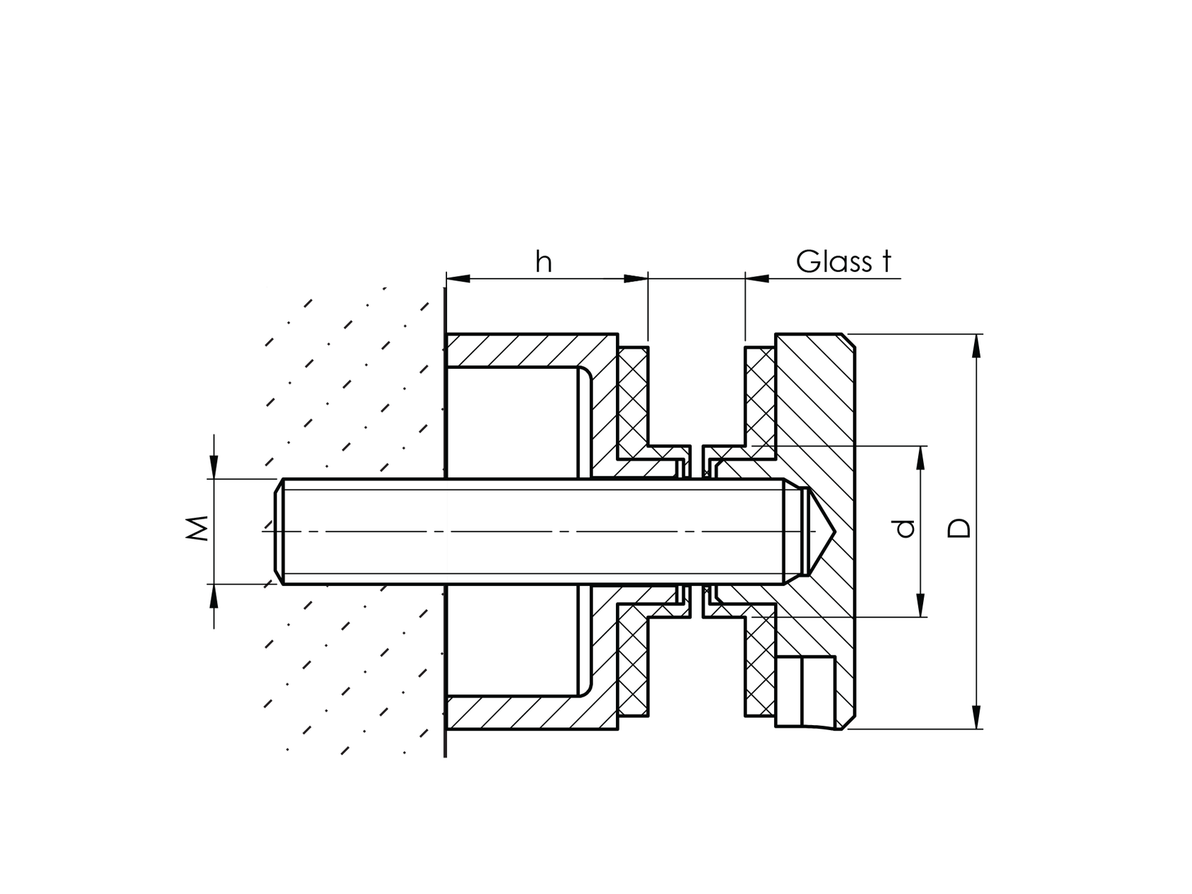Uchwyt punktowy szkła