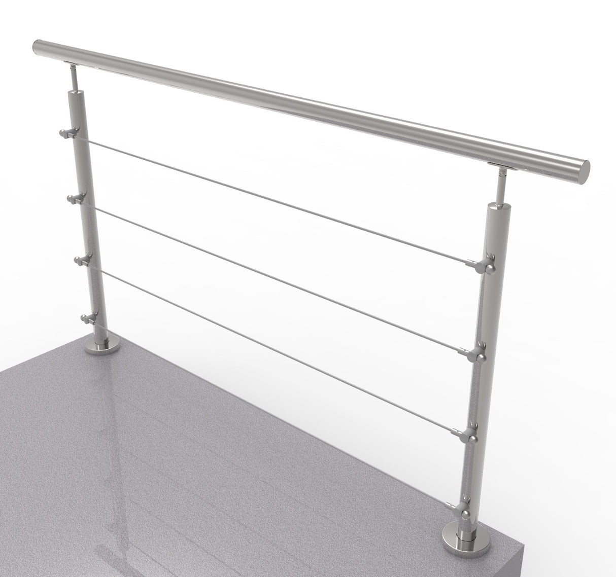 Balustrada nierdzewna AISI304, D42,4/4xd5/H900/L15