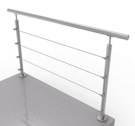 Balustrada nierdzewna AISI304, D42,4/4xd5/H900/L15