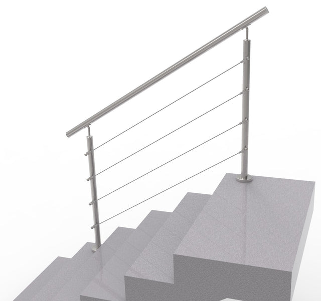 Balustrada nierdzewna AISI304, D42,4/4xd5/H900/L15