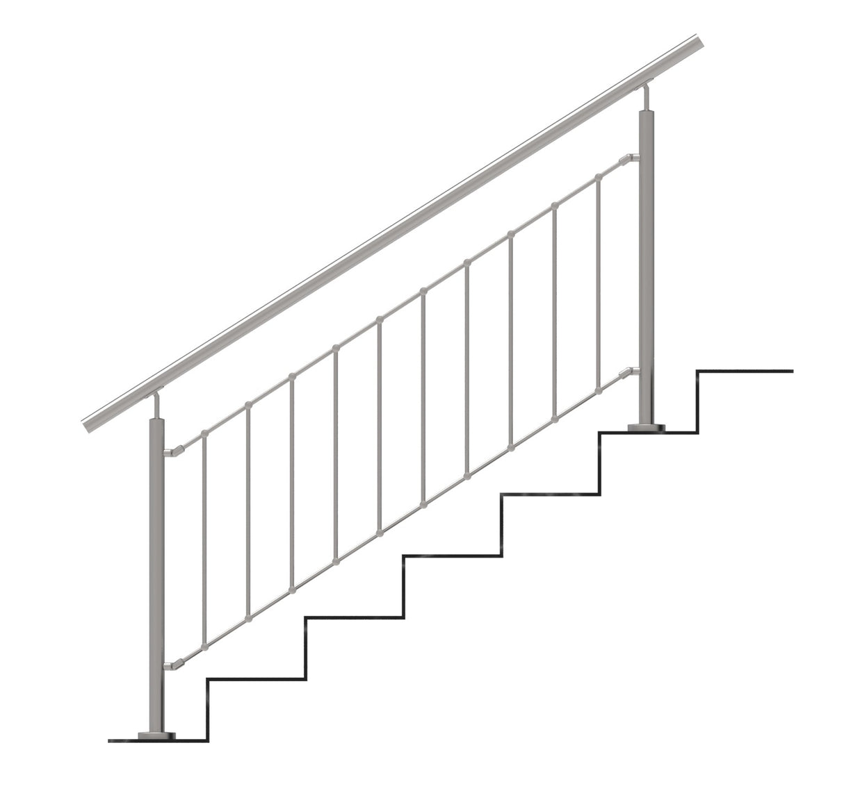 Balustrada nierdzewna pionowa VR AISI304, D42,4/d1