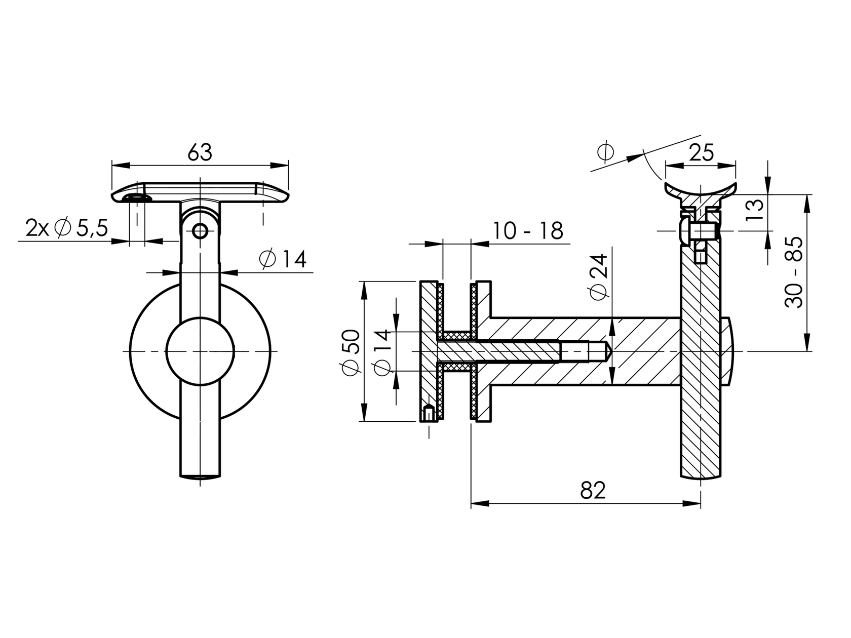 Stal nierdz.-Uchwyt poręczy fi