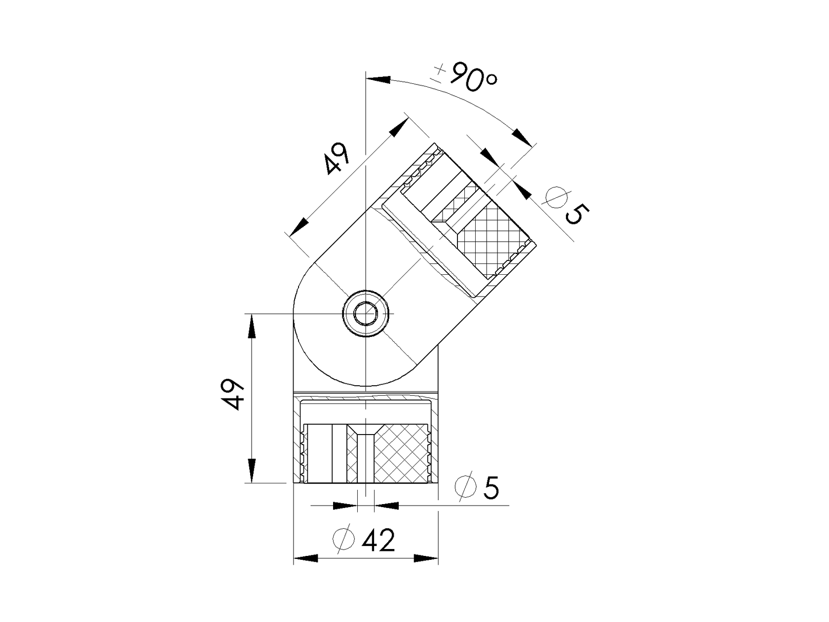 Stal nierdz.- Kolano przegubowe do drewna