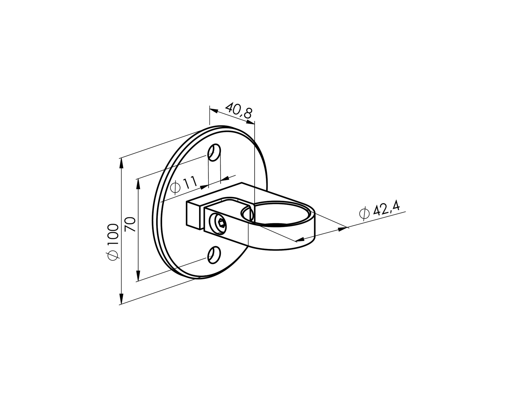 Mocowanie boczne słupka