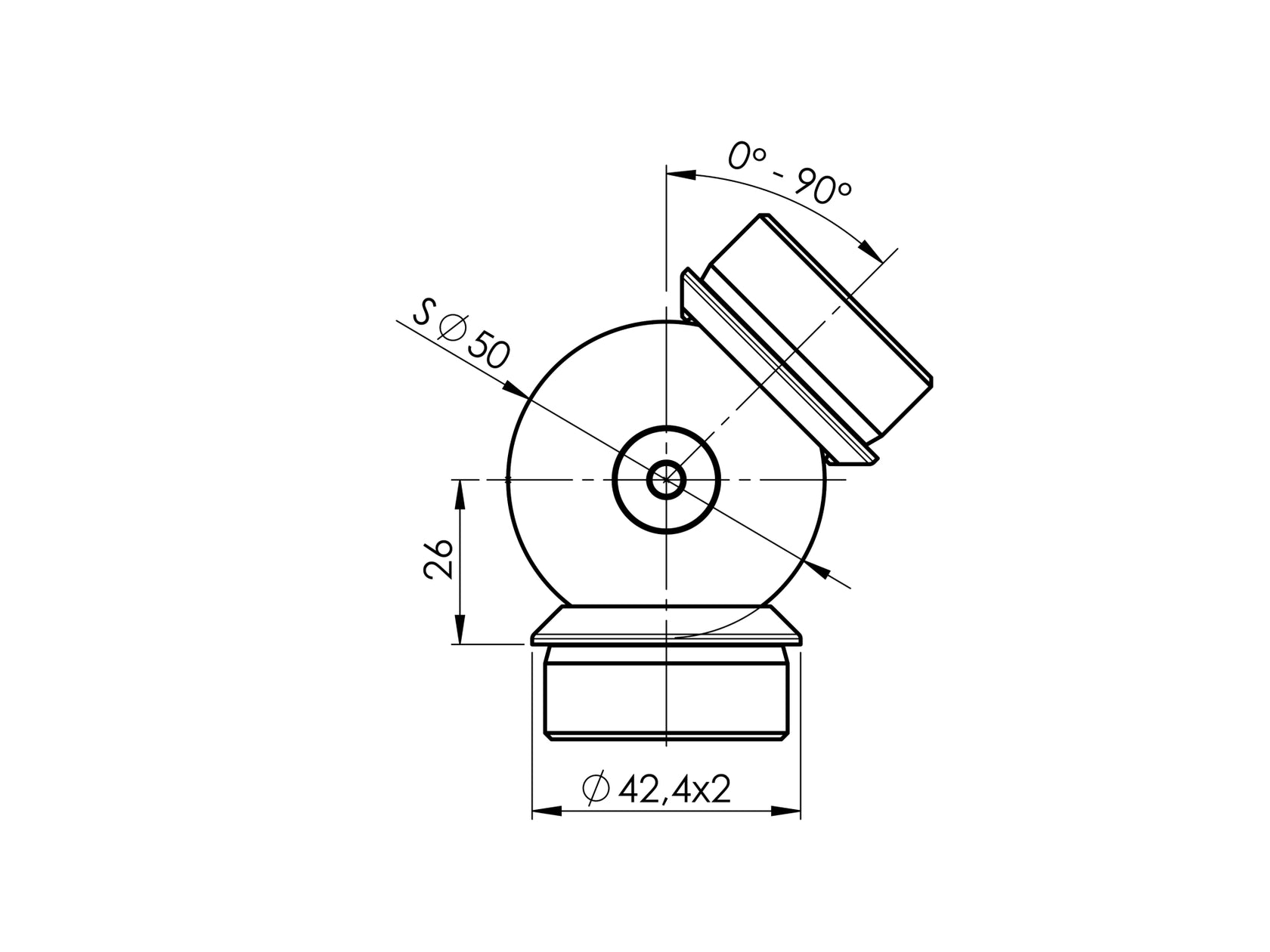 Łącznik przegubowy kulowy regulowany
