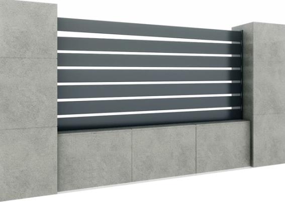 Ogrodzenie aluminiowe z listwą 20x120, 1,2x2,5m