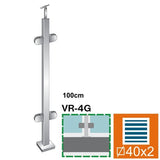 Słupek nierdzewny -prosto AISI304, 40x40x2/4xmodel
