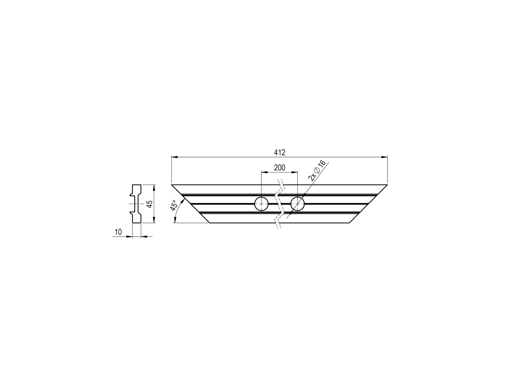 Profil balustrady szklanej profil drenażowy