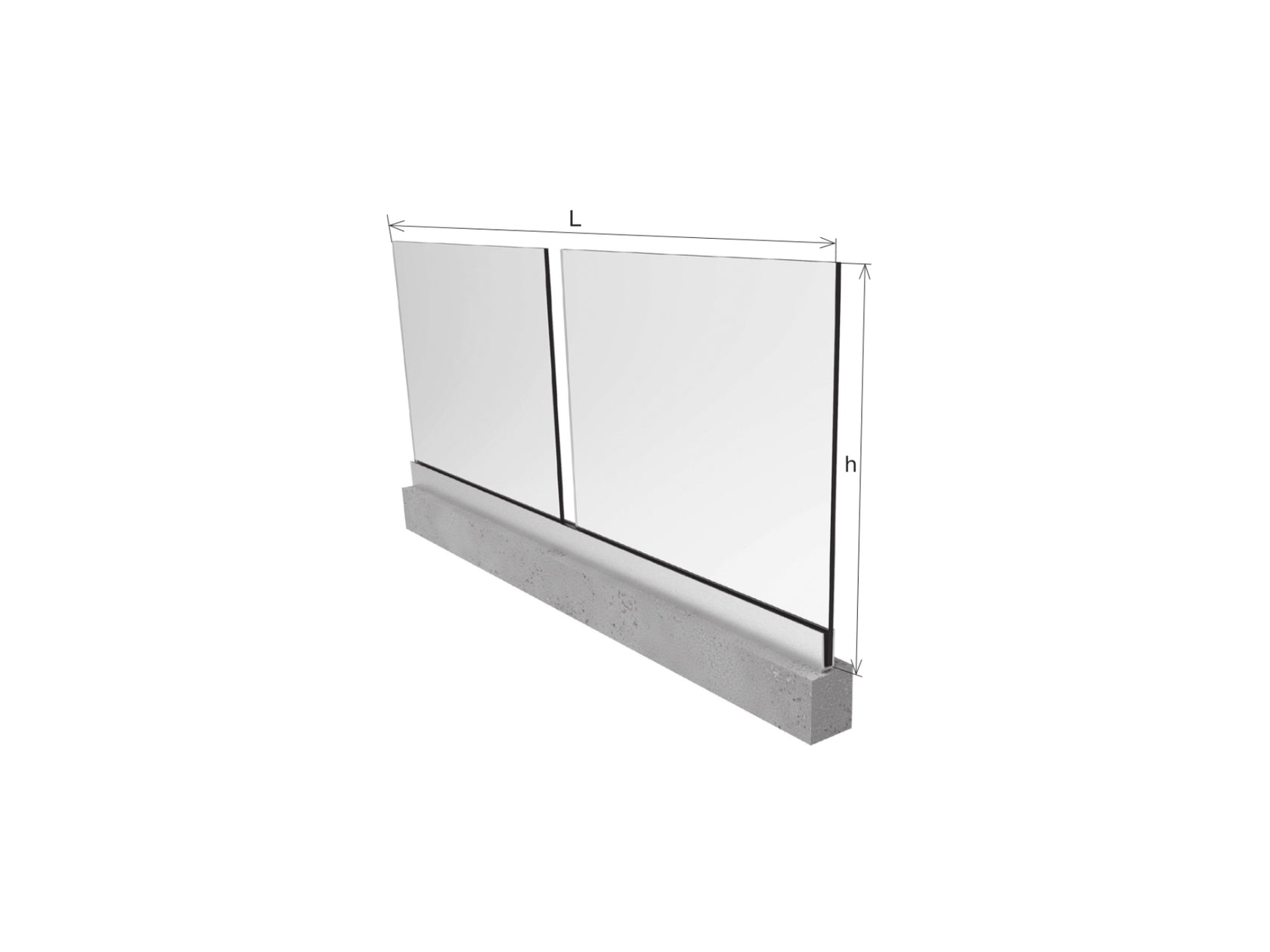 Balustrada całoszklana 2500x1000mm