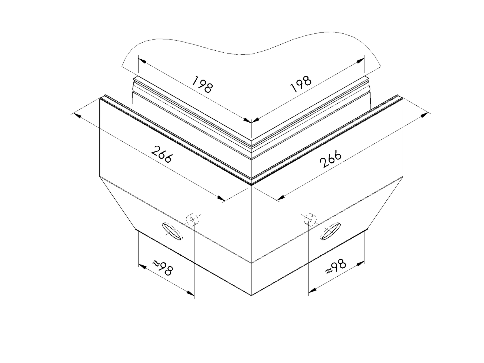 Profil balustrady szklanej Al-boczny