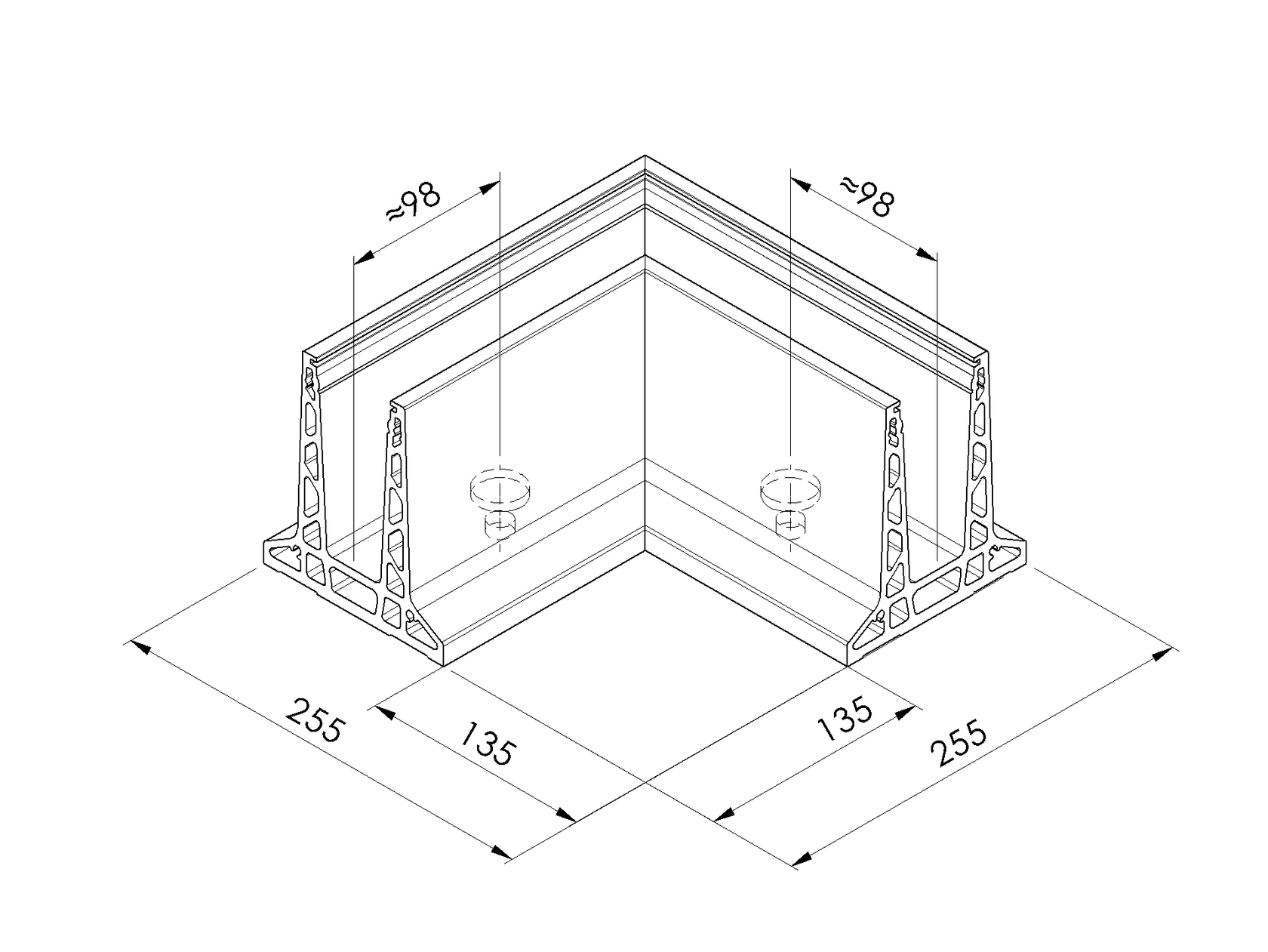 Profil balustrady szklanej Al