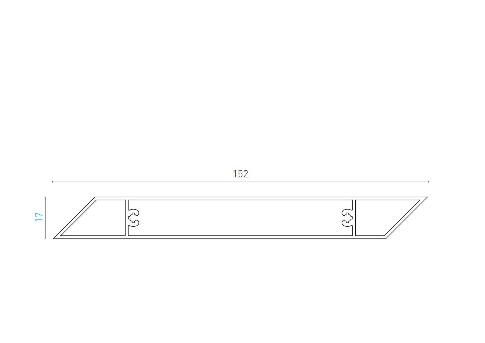 Aluminiowa listwa ogrodzeniowa 17x152-6000mm