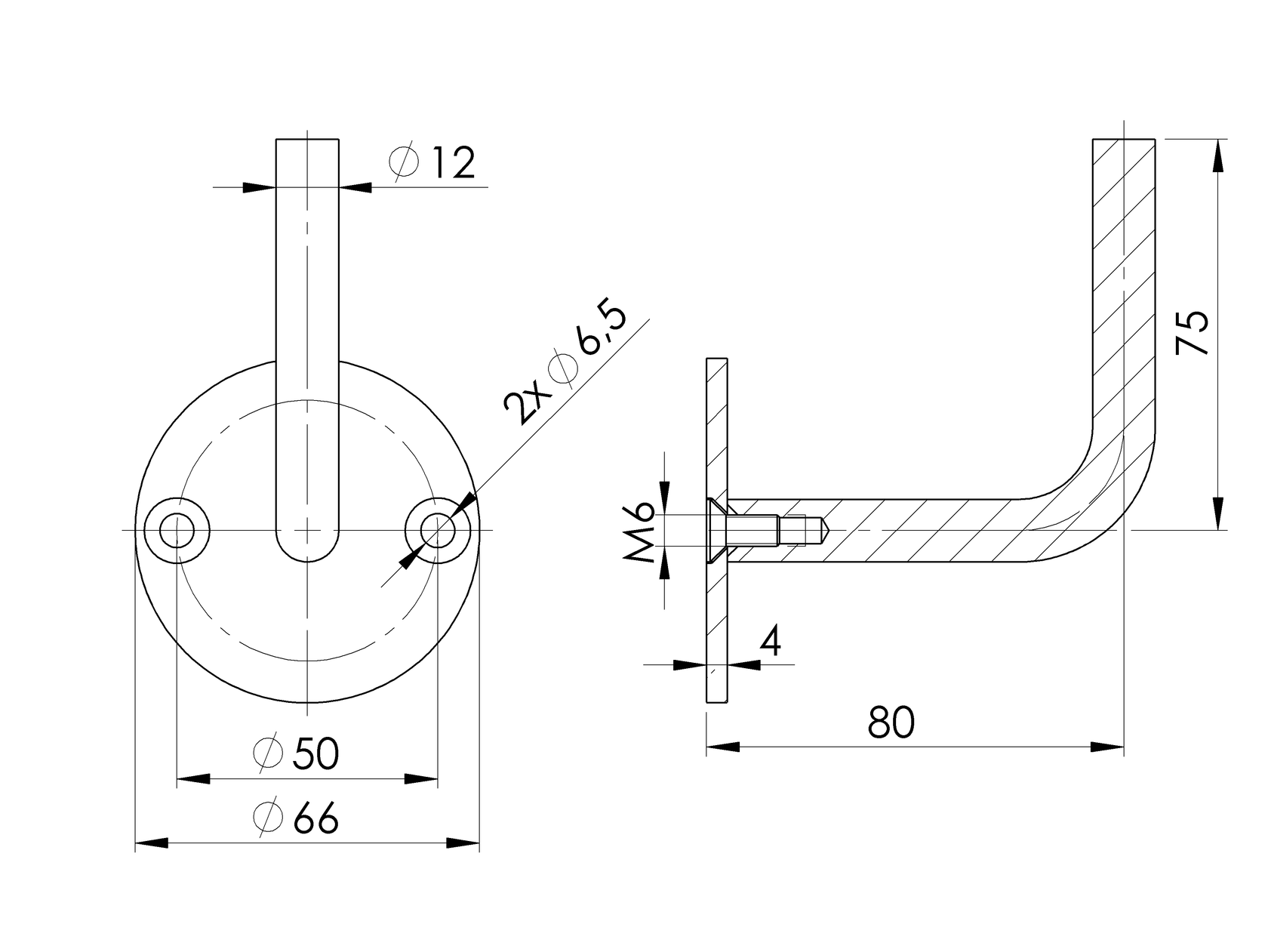 Mocowanie pochwytu do ściany